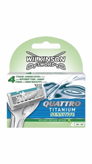 Picture of Wilkinson Sword Quattro Titanium Sensitive Tıraş Makinesi + 12 Adet Quattro Sensitive Yedek