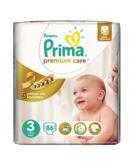 Picture of Prima Premium Care Bebek Bezi 3 Beden 86'lı Paket