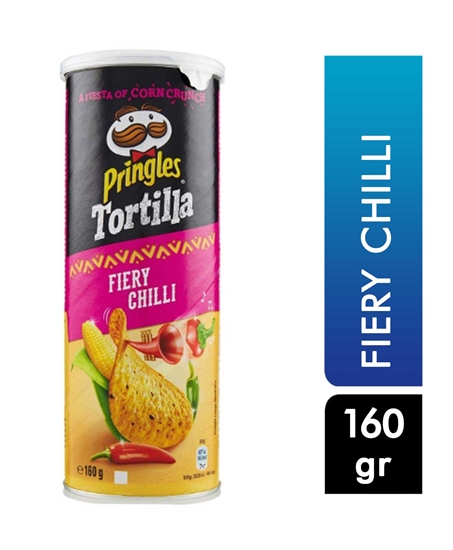 Pringles Tortilla Fiery Chilli 160 gr,cipsi,tuzlu cipsler,atıştırmalık,aburcubur ürünleri,abur cubur,cipsi,cipsler,sirkeli cipsler,cips çeşitleri,atıştırmalık,toptan satın al,toptan tr,toptan mağazacılık,toptan gıda