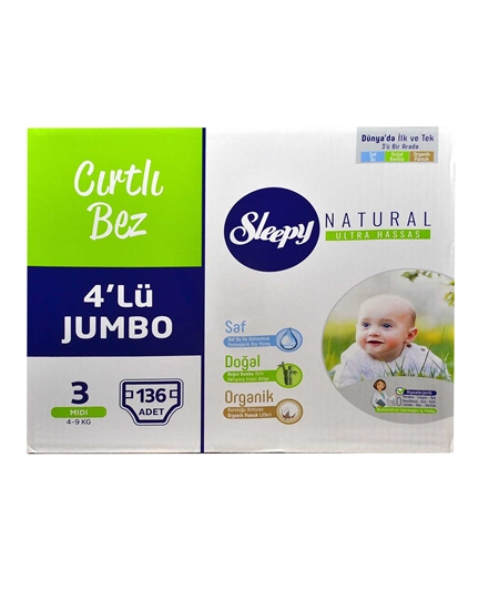 Picture of Sleepy Bebek Bezi 136'lı Natural Ultra Hassas 3 Midi 4-9 kg