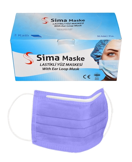 Picture of 3 Layer Wired Sima Mask 50 Pack Lilac