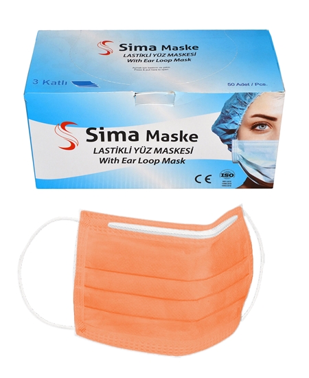 Picture of  3 Layer Wired Sima Mask 50-Pack Orange