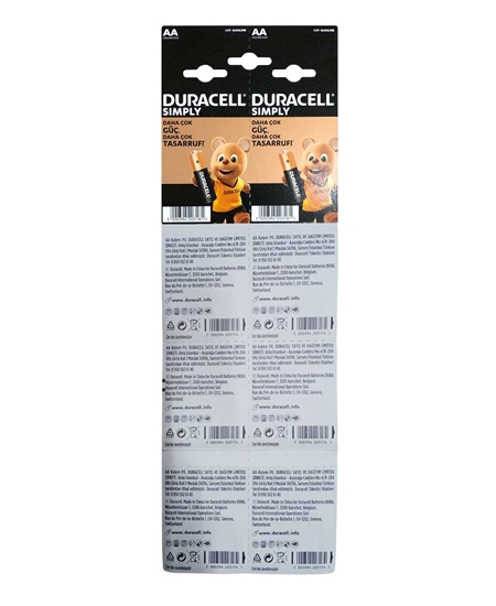 	Duracell, AA, 12'li, Kartela, Kalem Pil