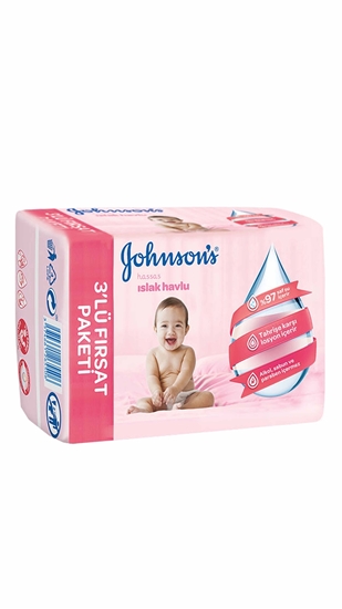 Picture of P-Johnson's Baby Wet Wipe Sensitive 3's Pack