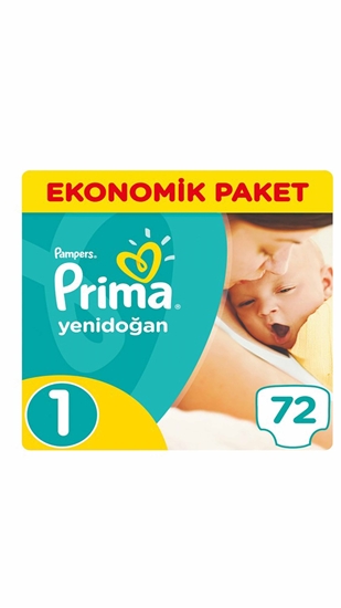 Picture of XPampers Prima Aktif Bebek No:1 Ekonomik Yenidoğan Bebek Bezi 72'li