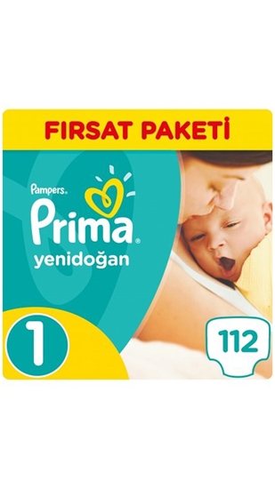 Picture of XPampers Prima Aktif Bebek No:1 Fırsat Paketi Yenidoğan Bebek Bezi 112'li