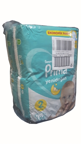 Picture of XPampers Prima Aktif Bebek No:2 Ekonomik Paket Mini Bebek Bezi 64'lü