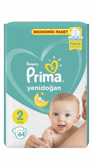 Picture of XPampers Prima Aktif Bebek No:2 Ekonomik Paket Mini Bebek Bezi 64'lü