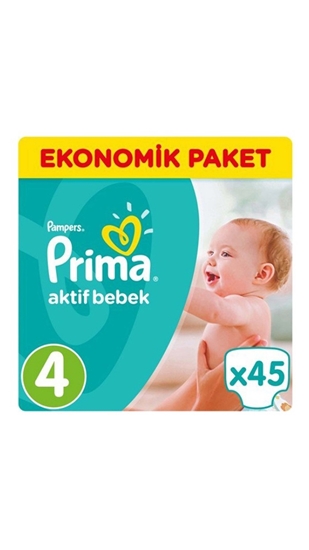 Picture of XPampers Prima Aktif Bebek No:4 Maxi Ekonomik Bebek Bezi 45'li