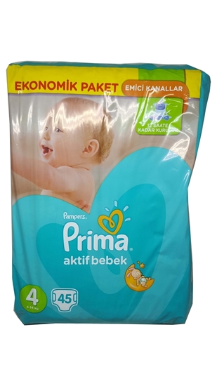 Picture of XPampers Prima Aktif Bebek No:4 Maxi Ekonomik Bebek Bezi 45'li