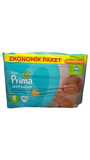 Picture of XPampers Prima Aktif Bebek No:4 Maxi Ekonomik Bebek Bezi 45'li