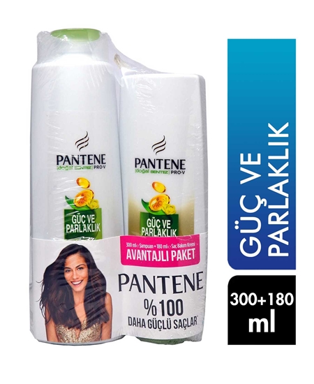 Picture of Pantene Shampoo 300 ml + Hair Care Cream 180 ml Power & Brightness