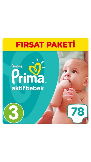 Picture of XPrima Aktif Bebek Midi No:3 5-9 Kg 78'li Fırsat Paketi Bebek Bezi