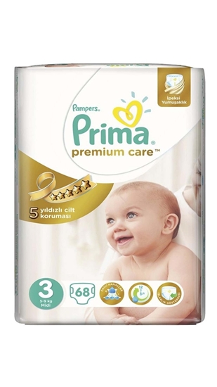 Picture of XPrima Premium Care Midi 5-10 Kg No:3 68'li Paket Bebek Bezi