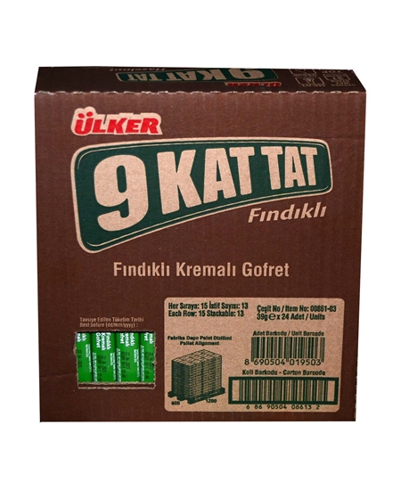 Picture of p- Ülker 9 Kat Tat Gofret 39 gr X 24'lü Paket Fındıklı