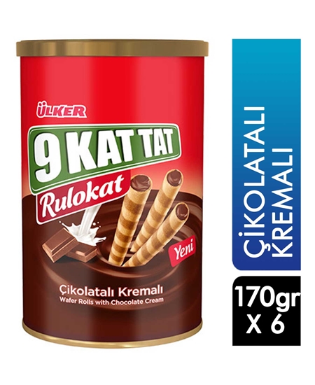 Picture of ÜLKER 9 KAT TAT RULOKAT ÇİKOLATALI KREMALI 170GR 6 LI