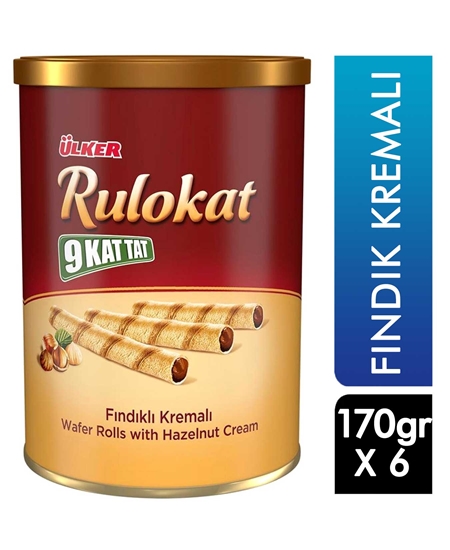 Picture of ÜLKER RULOKAT FINDIKLI TENEKE KUTU 170GR 6 LI