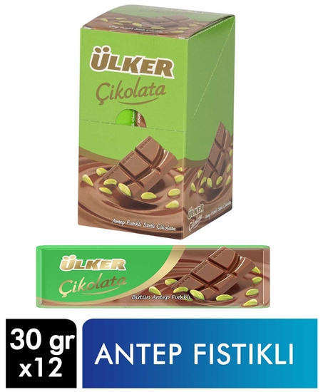 Picture of ÜLKER BATON ÇİKOLATA ANTEP FISTIKLI 30GR 12 Lİ