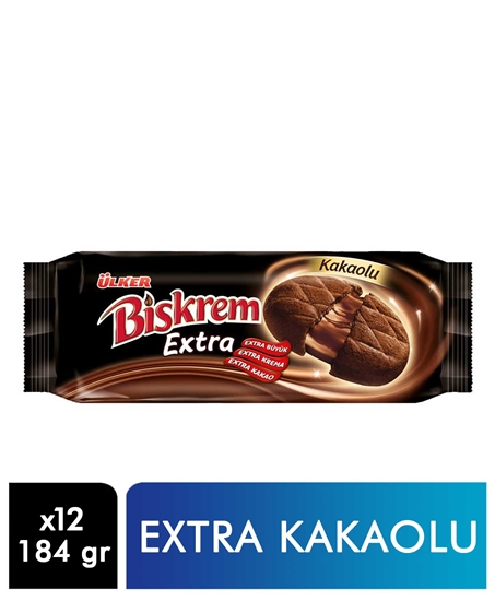 Picture of ÜLKER BİSKREM EXTRA KAKAO KREMALI 184GR 12 Lİ