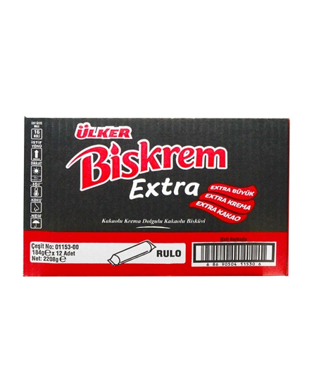 Picture of ÜLKER BİSKREM EXTRA KAKAO KREMALI 184GR 12 Lİ