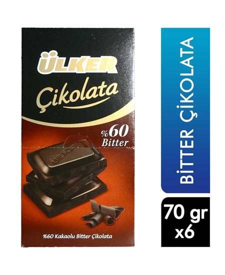 Picture of ÜLKER BİTTER TABLET ÇİKOLATA 70 GR 6 LI