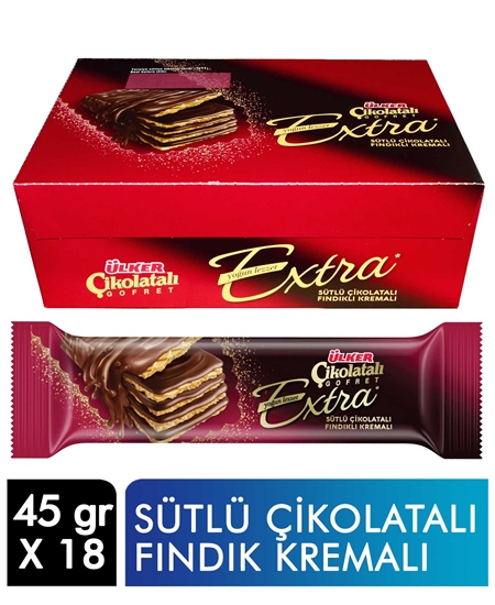 Picture of ÜLKER ÇİKOLATALI GOFRET EXTRA 45GR 18 Lİ