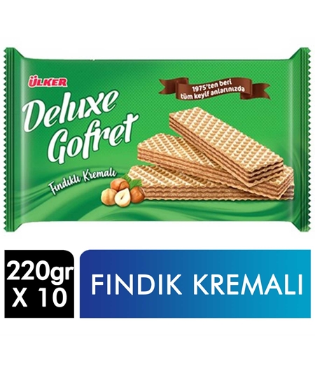 Picture of ÜLKER DELUXE GOFRET FINDIKLI 220GR 12 Lİ