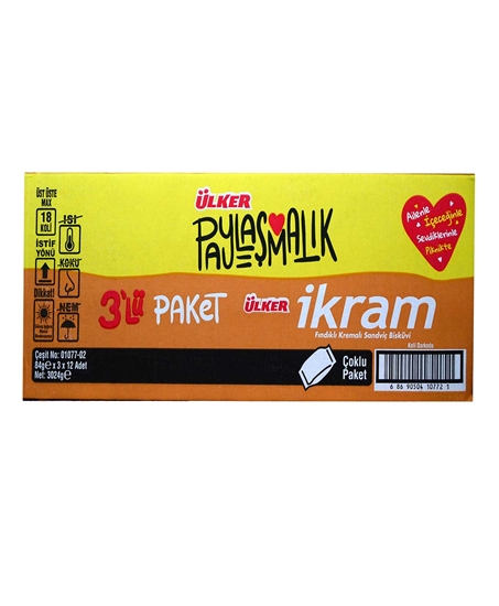 Picture of ÜLKER İKRAM KREMALI BİSKÜVİ FINDIKLI 3X84GR 12 li