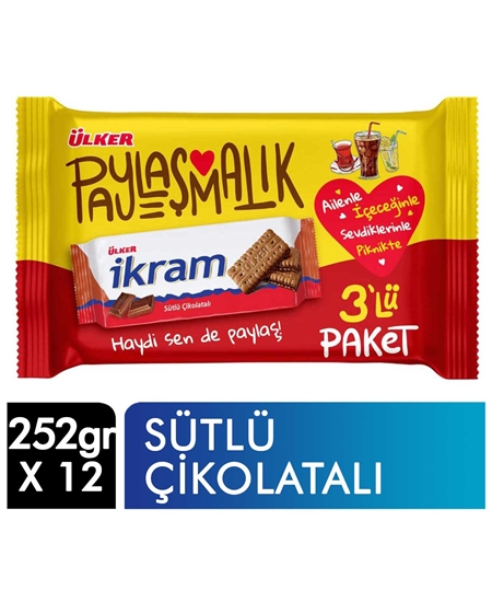 Picture of ÜLKER İKRAM KREMALI BİSKÜVİ ÇİKOLATALI 3X84GR 12 Lİ