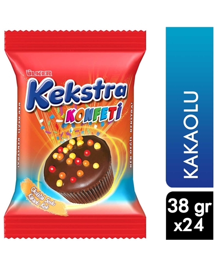 Picture of ÜLKER KEKSTRA KONFETİ MUFFIN KEK KAKAOLU 38GR 24 LÜ