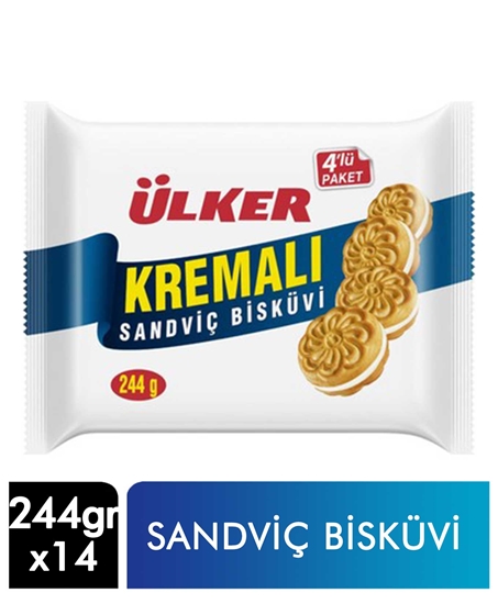 Picture of ÜLKER KREMALI SANDVİÇ BİSKÜVİ 4x61GR 14 Lİ