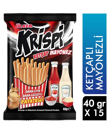 Picture of ÜLKER KRİSPİ KETÇAP MAYONEZ ÇUBUK KRAKER 40GR 15 Lİ