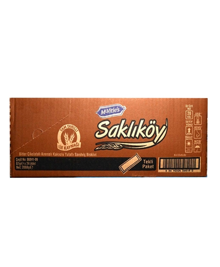 Picture of ÜLKER SAKLIKÖY ÇİKOLATALI KREMALI BİSKÜVİ 87GR 24 LÜ