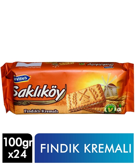 Picture of ÜLKER SAKLIKÖY FINDIK KREMALI BİSKÜVİ 100GR 24 LÜ