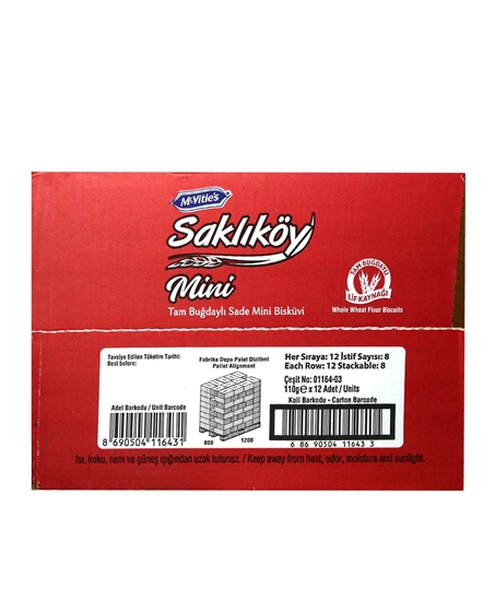 Picture of ÜLKER SAKLIKÖY KLASİK BİSKÜVİ MİNİ 110GR 12 Lİ