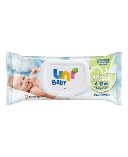 Picture of Uni Baby Islak Havlu 52 Yaprak Kapaklı Paket 6-12 Ay İçin