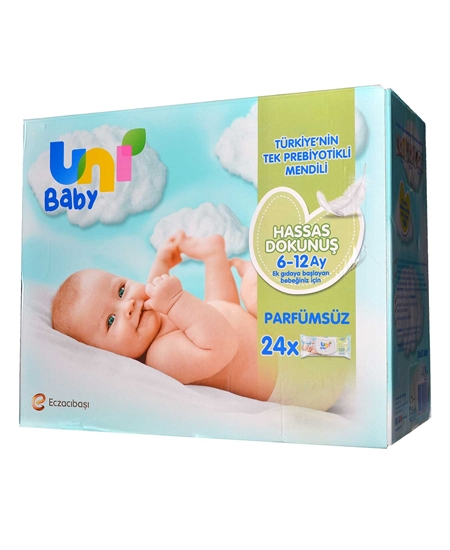 Picture of Uni Baby Islak Havlu 52 Yaprak Kapaklı Paket 6-12 Ay İçin