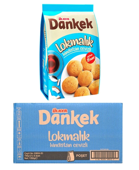 Picture of ÜLKER DANKEK LOKMALIK HİNDİSTAN CEVİZLİ 160 gr 8 li