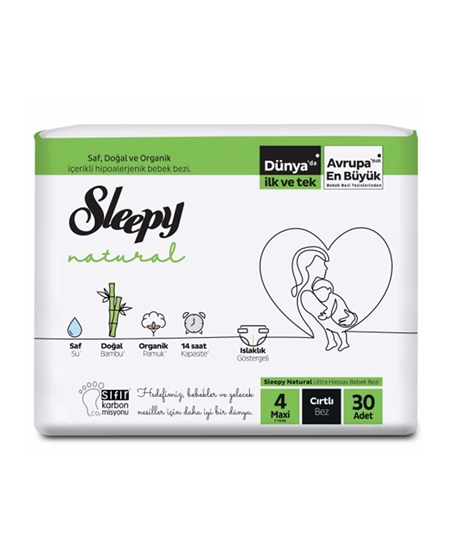 Sleepy,Sleepy Bebek Bezi 30'lu Paket Natural Ultra Hassas 4 Maxi 7-14 kg,bebek bezleri,sleppy bebek bezi fiyatları,bebek bezleri,sızdırmayan bebek bezi,toptan satın al,toptantr,toptan mağazacışlık