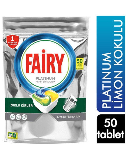 Picture of Fairy Dishwasher Tabs 50's Platinum Lemon