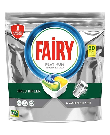 Picture of Fairy Dishwasher Tabs Platinum 60's Lemon