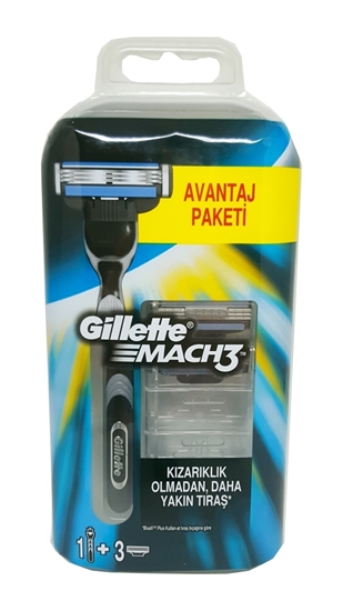 Picture of P-Gillette Mach3 Shaving Razor 3 Pieces Refill Razor Blade