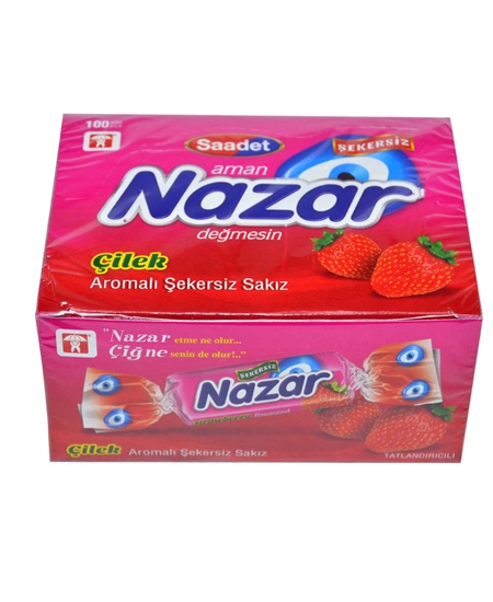 Picture of Nazar Sakız 100'lü Paket Çilek Aromalı Şekersiz