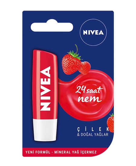 nivea, dudak koruyucu, çilekli dudak koruyucu, meyveli dudak koruyucu, nemlendirici dudak koruyucu, dudak kremi, dudak parlatıcısı, çilekli parlatıcı, çilekli dudak parlatıcısı