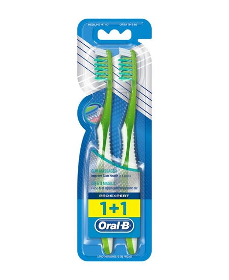 Picture of Oral B Toothbrush 1+1  Pro-Expert Gum Massager  - Medium