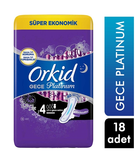 Picture of Orkid Hijyenik Ped Platinum 18'li Gece Ekstra