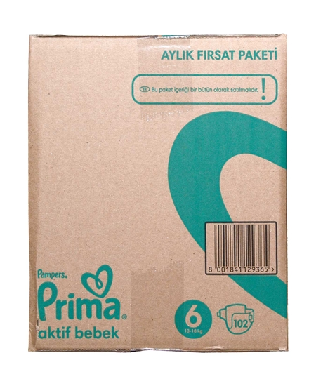 Picture of Prima Aktif Bebek Bezi Extra Large Aylık Fırsat Paketi No:6 102'li
