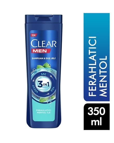 Picture of Clear Şampuan 350 ml Men 3 In 1 Şampuan & Duş Jeli Ferahlatıcı Mentol Etkisi