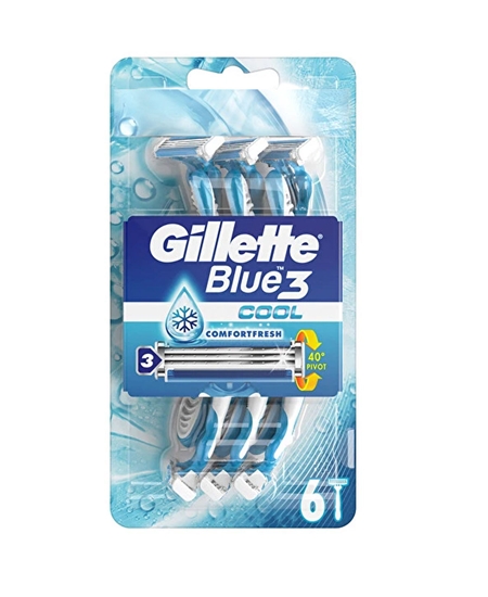 Picture of Gillette Blue3 Disposable Razor 6's Cool Blister Pack