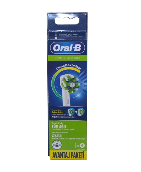 Picture of Oral-B Rechargeable Toothbrush Replacement 4's Head Cross Action Clean Maximiser